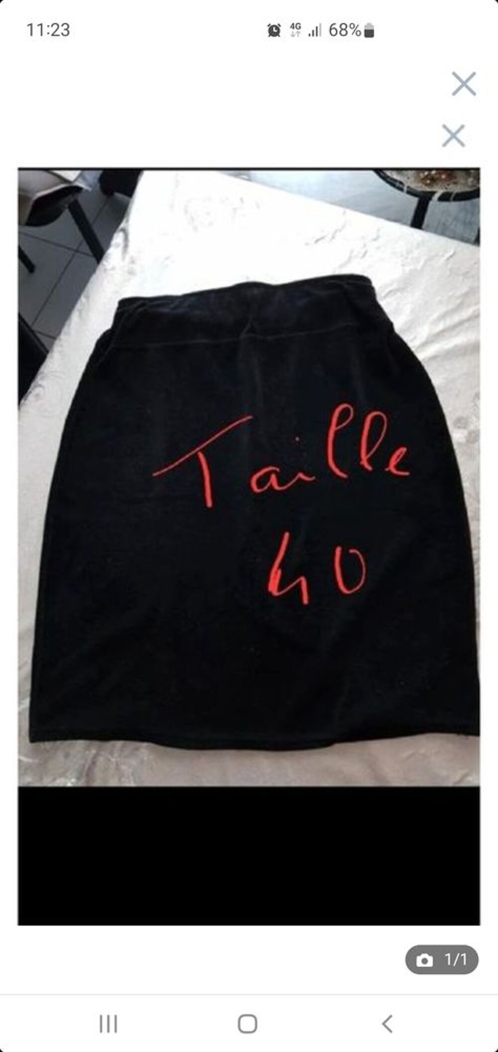jupe velours noire taille 40 Vêtements
