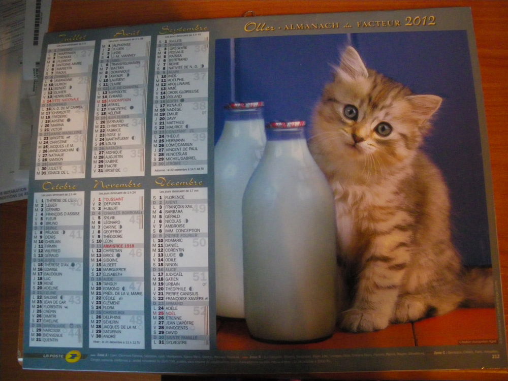 Calendrier LA POSTE 2012 Livres et BD