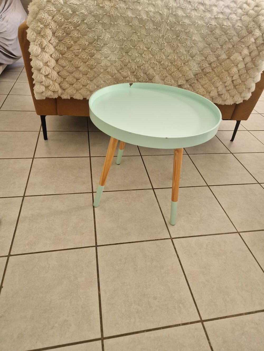 Table basse ronde style scandinave vert d'eau Mobilier enfants