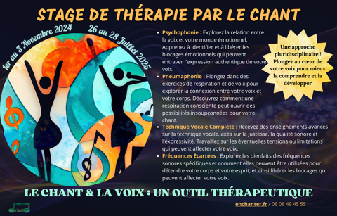 Stage de Chant Thérapie et de Vocologie Novembre 2024 0 31460 Mascarville