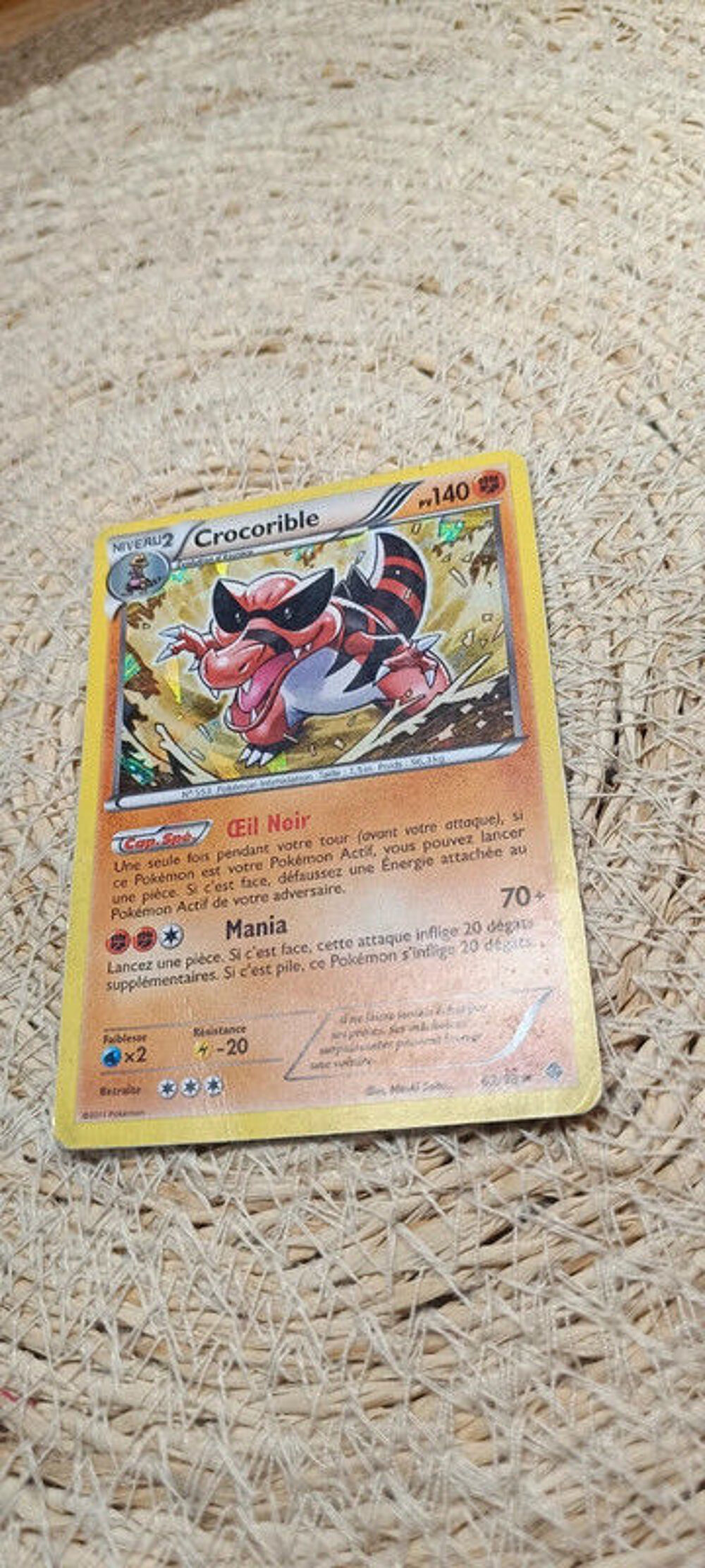 Carte Pok&eacute;mon Holo - Crocorible - 62/98 Jeux / jouets