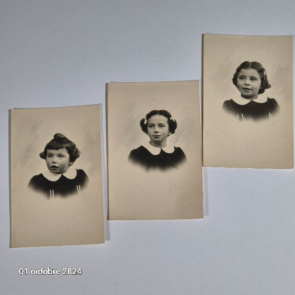 Lot de 3 photos de portraits originales et anciennes 