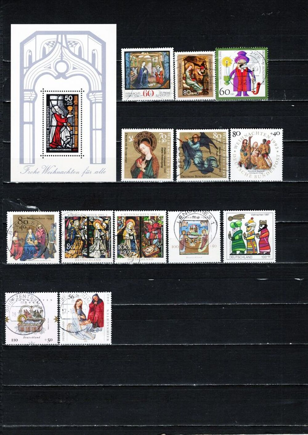 lot de 21 timbres d'ALLEMAGNE et d'AUTRICHE sur NOEL 