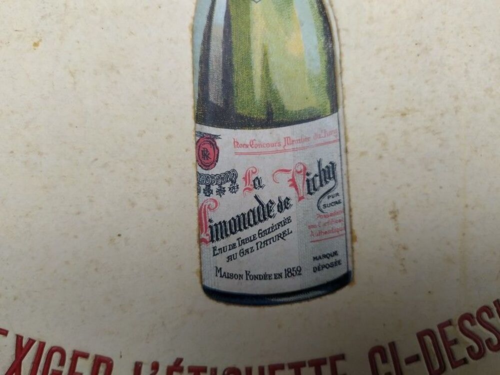 Ancien Carton Publicitaire Limonade de Vichy Bellegarde Ain 