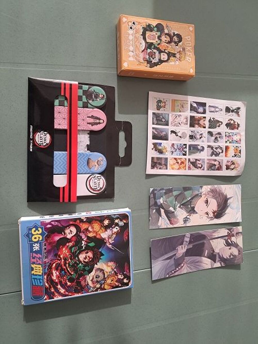 Lot Demon Slayers stickers jeu de poker manga anime Tv japon 