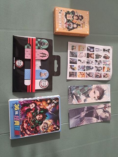 Lot Demon Slayers stickers jeu de poker manga anime Tv japon 9 Fèves (57)