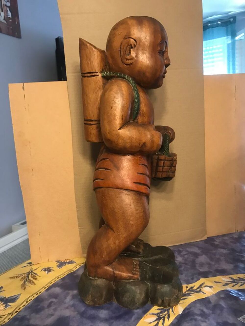 grande statue en bois tr&egrave;s bon &eacute;tat Décoration