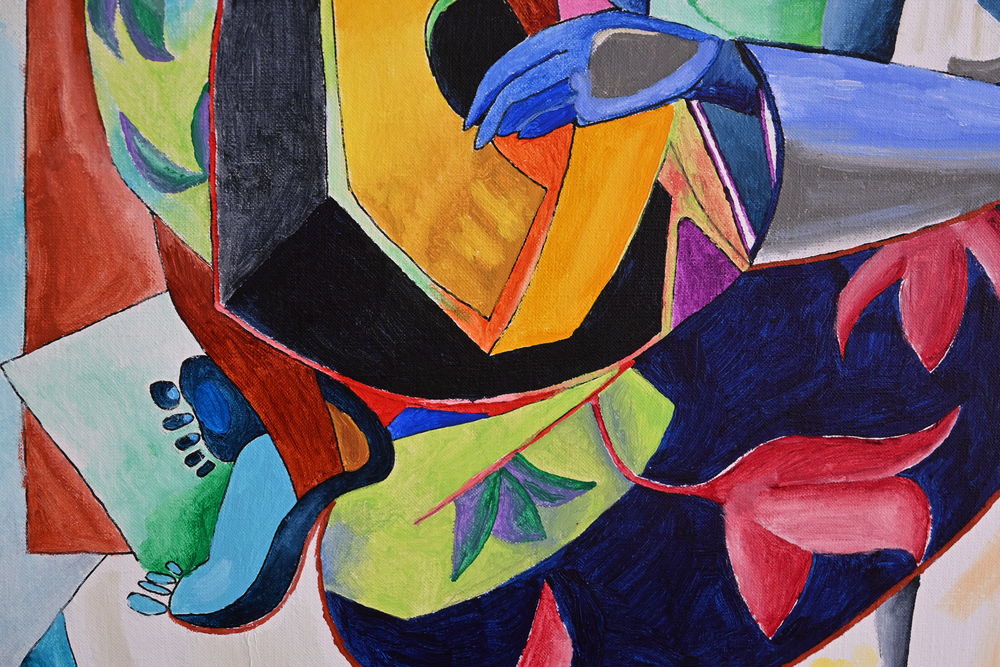 Tableau acrylique sur toile - La musicienne Décoration