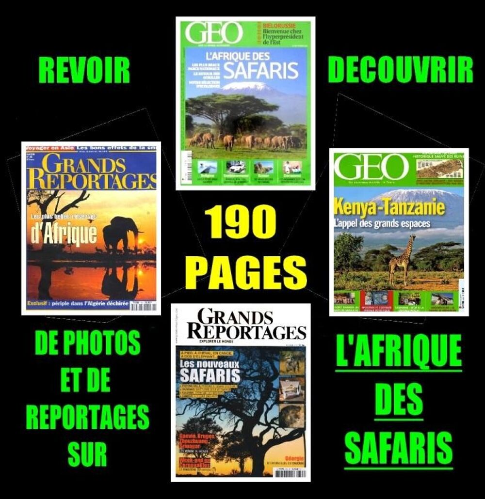 LES SAFARIS -g&eacute;o - AFRIQUE / prixportcompris Livres et BD
