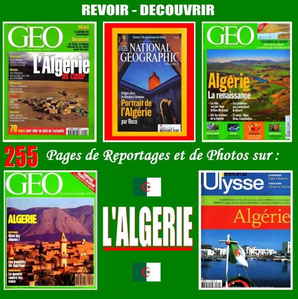 PORTRAIT DE L'ALG&Eacute;RIE - g&eacute;o - ALGER / prixportcompris Livres et BD
