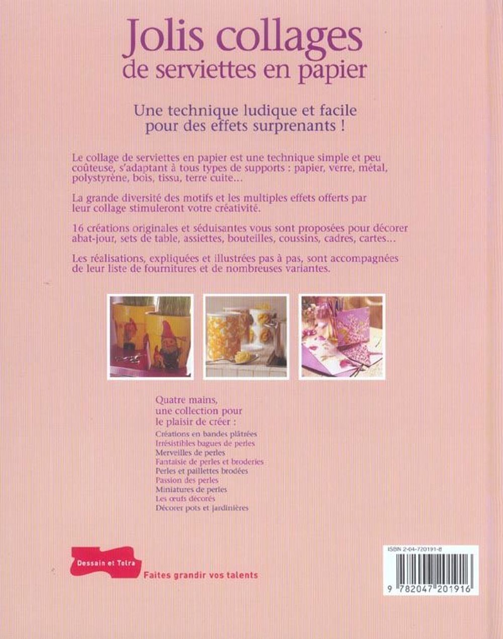 Jolis collages de serviettes en papier Livres et BD