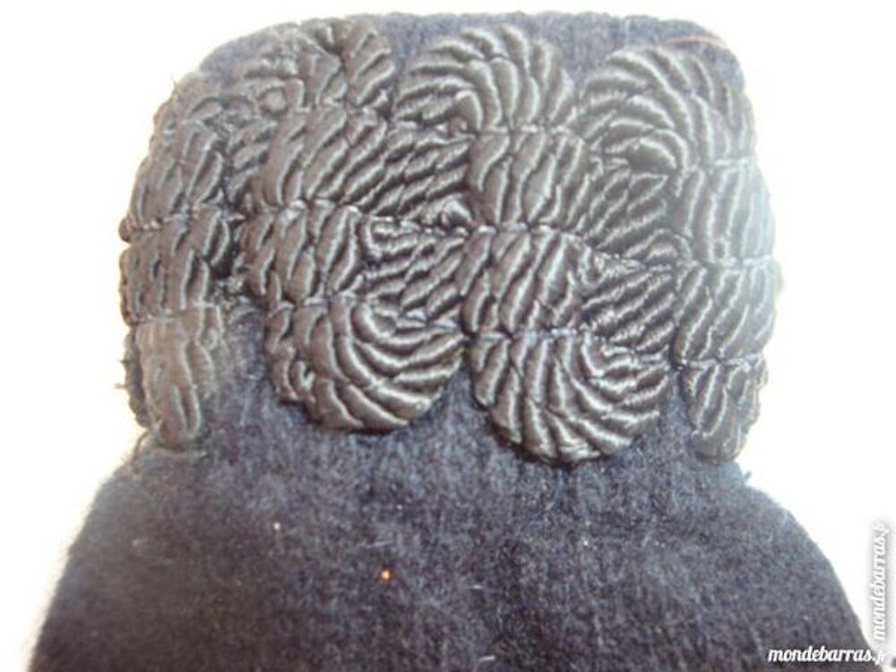 Gants noirs en laine poignet fantaisie Vêtements