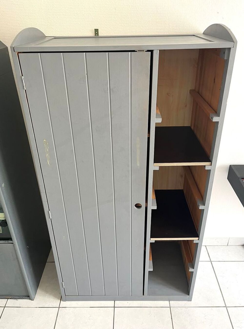 Meuble rangement gris en bois Meubles