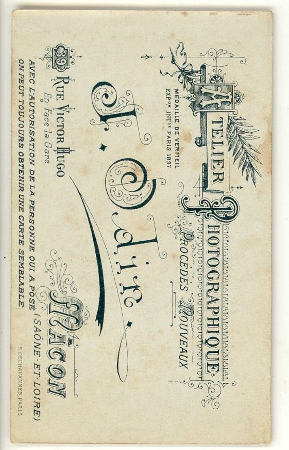 Cdv Militaire 134&egrave;me R&eacute;giment Photo J.Odin &agrave; Macon 