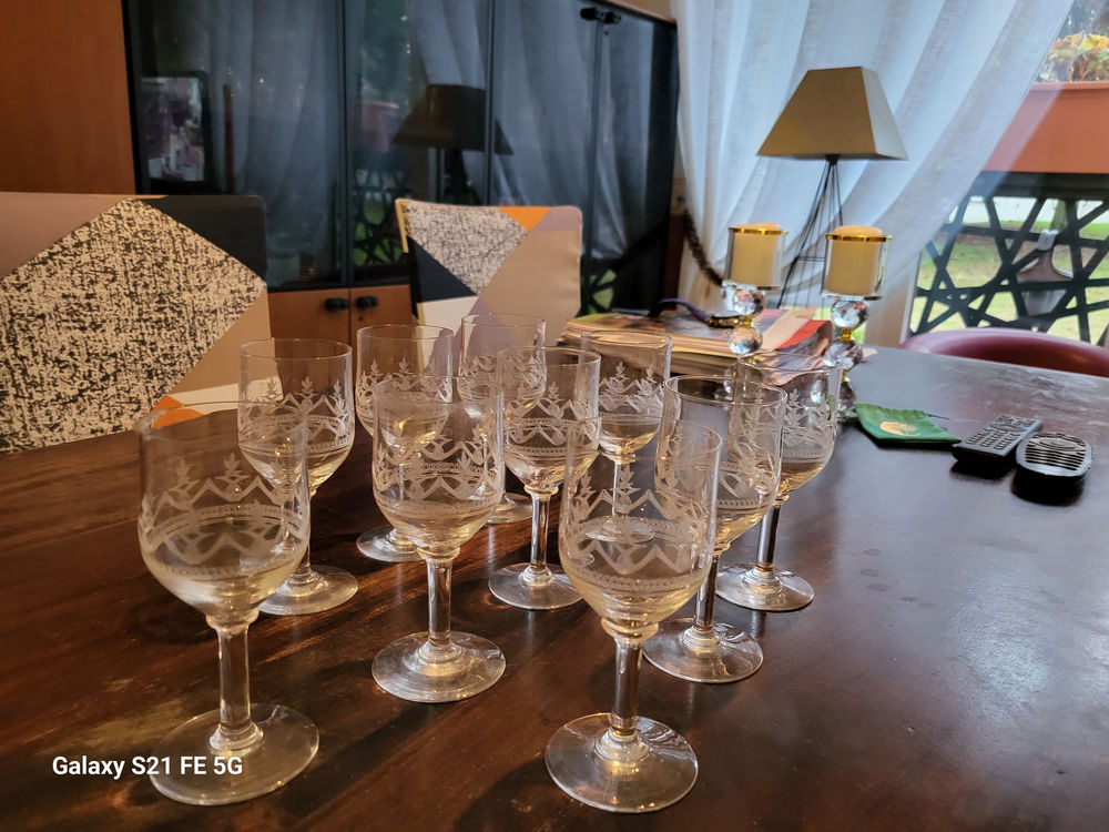 lot de 10 verres en cristal blanc Décoration
