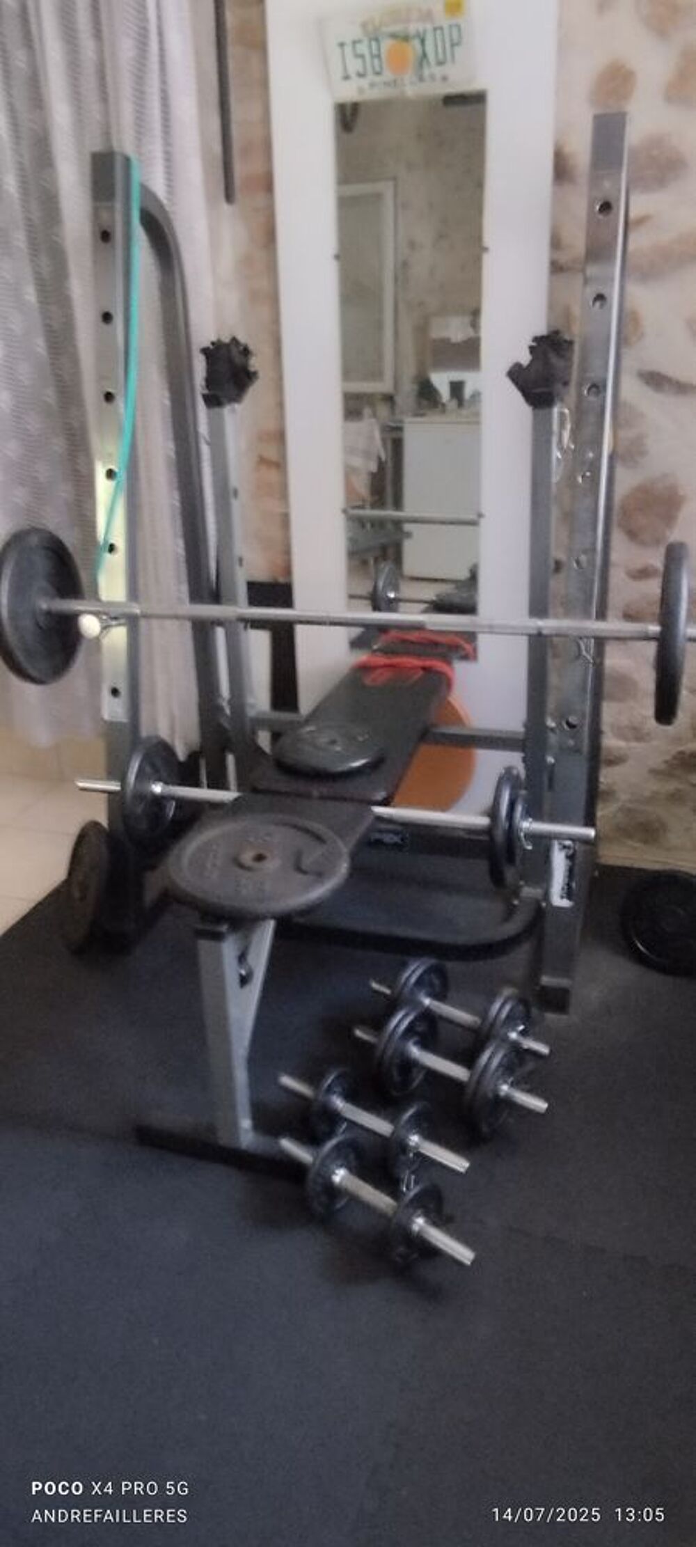 banc de musculation, poids et barres Sports