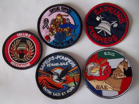 lot 5 écussons sapeurs pompiers insignes collection 22 Valognes (50)