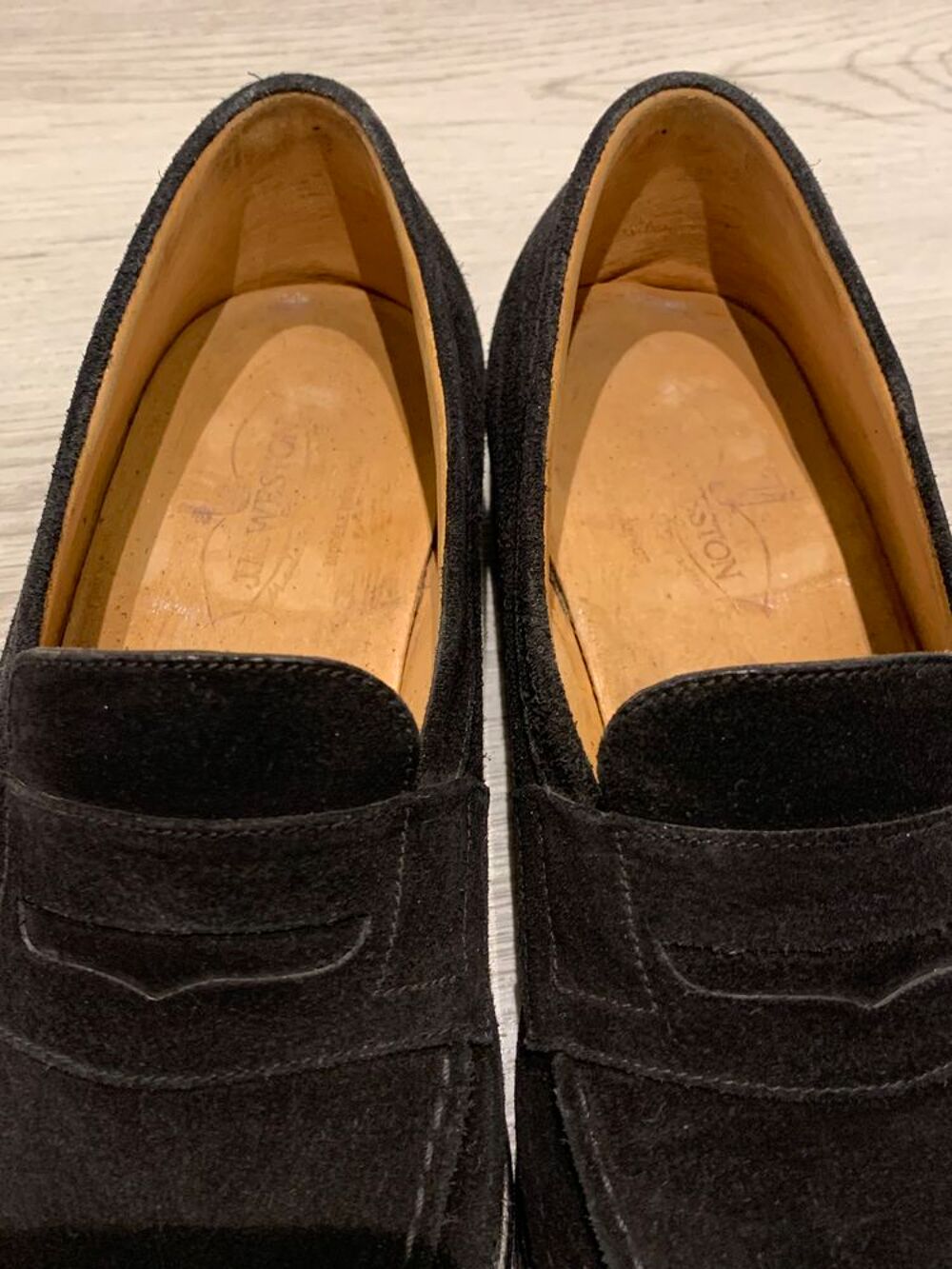 Mocassins JM Weston Veau Velours Noir ~ 6.5 C ~ T.40.5 Chaussures