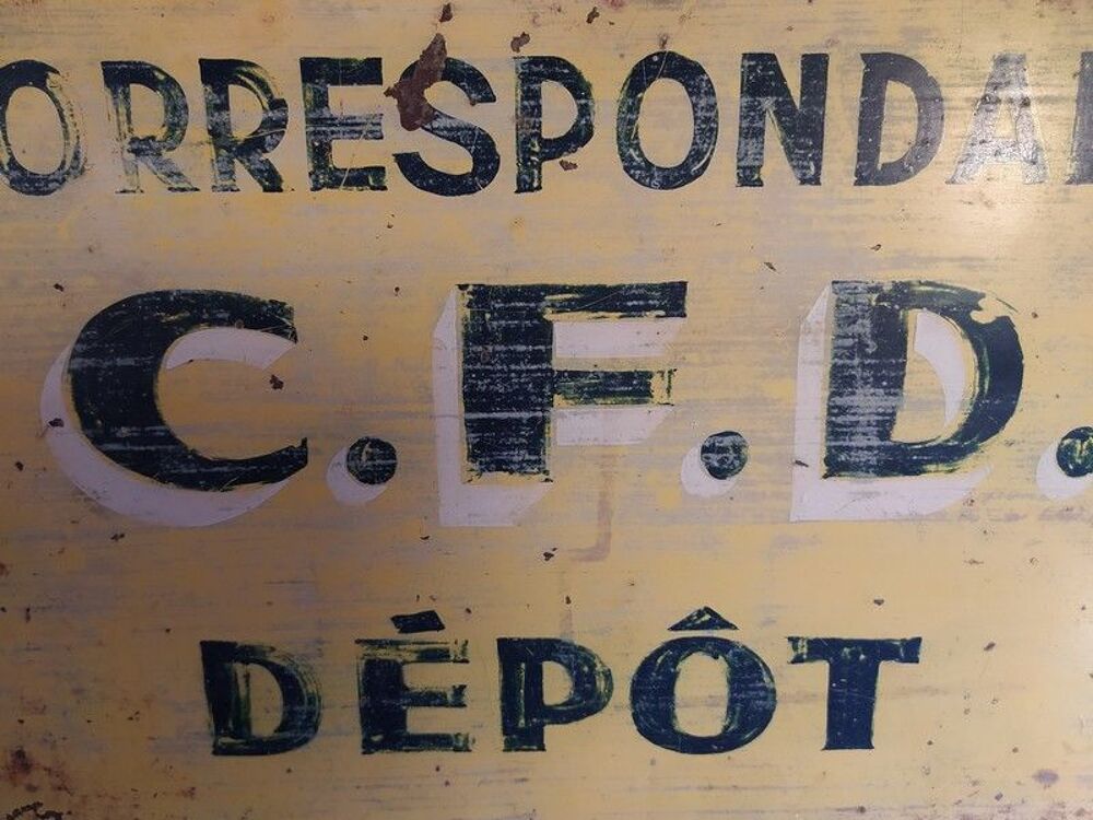 Ancienne Plaque Chemins de Fer D&eacute;partementaux Train SNCF 