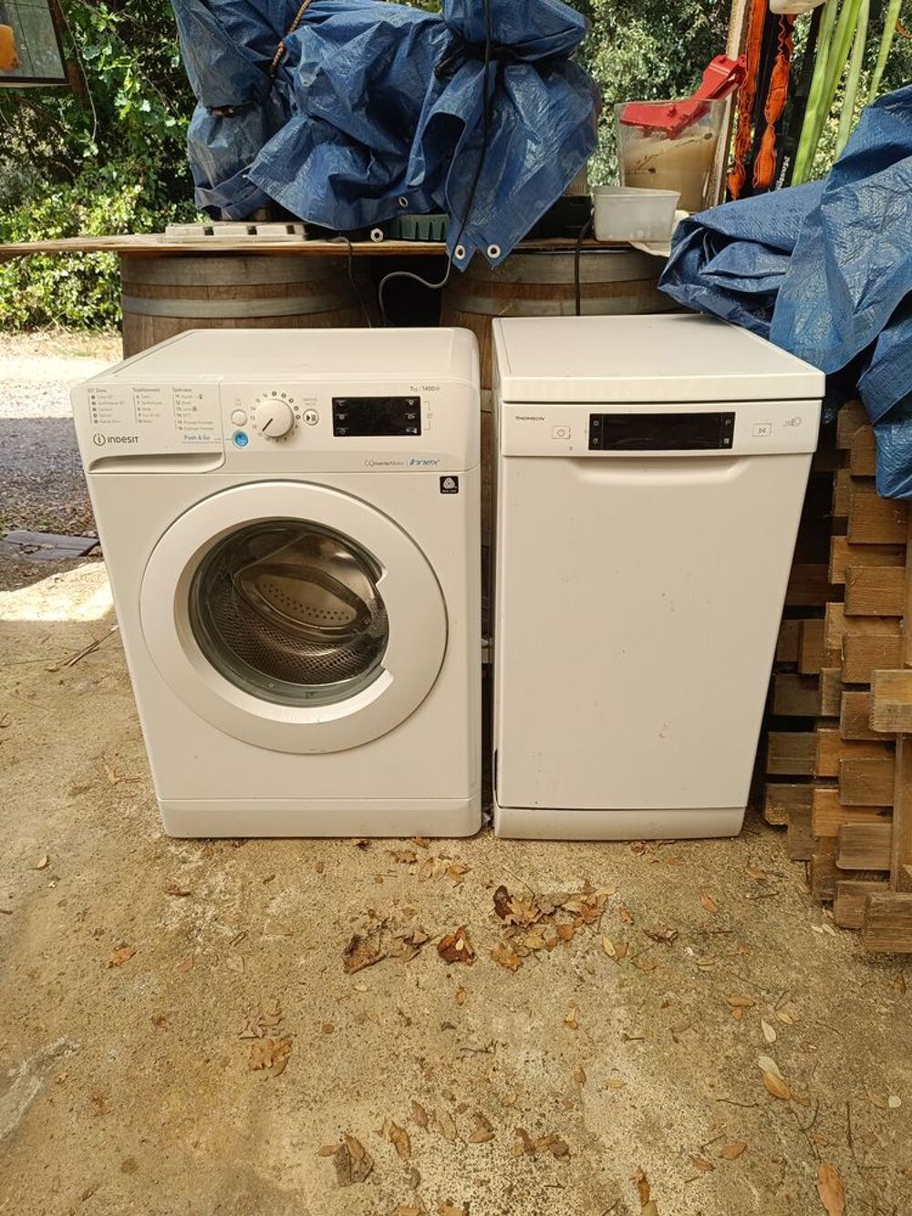 Lave Linge Indesit Push &amp; Go et Lave Vaisselle Thomson Electroménager