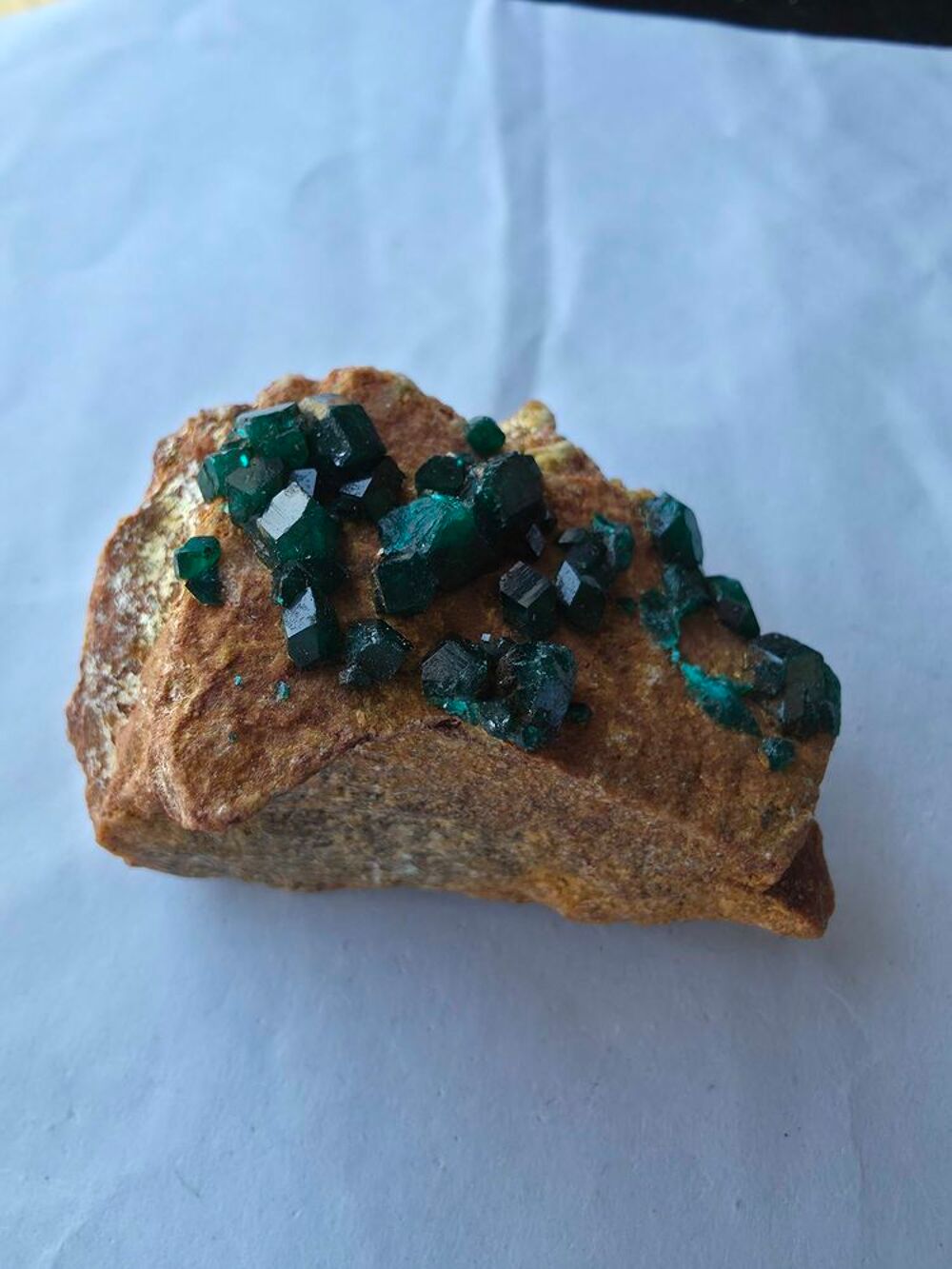 Magnifique Dioptase Brute sur Matrice-Katanga, RDC 
