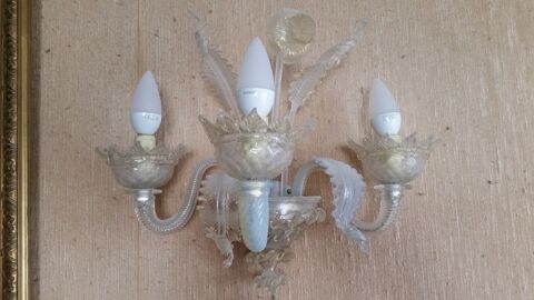 Applique en verre de Murano transparent et or 150 Paris 13 (75)