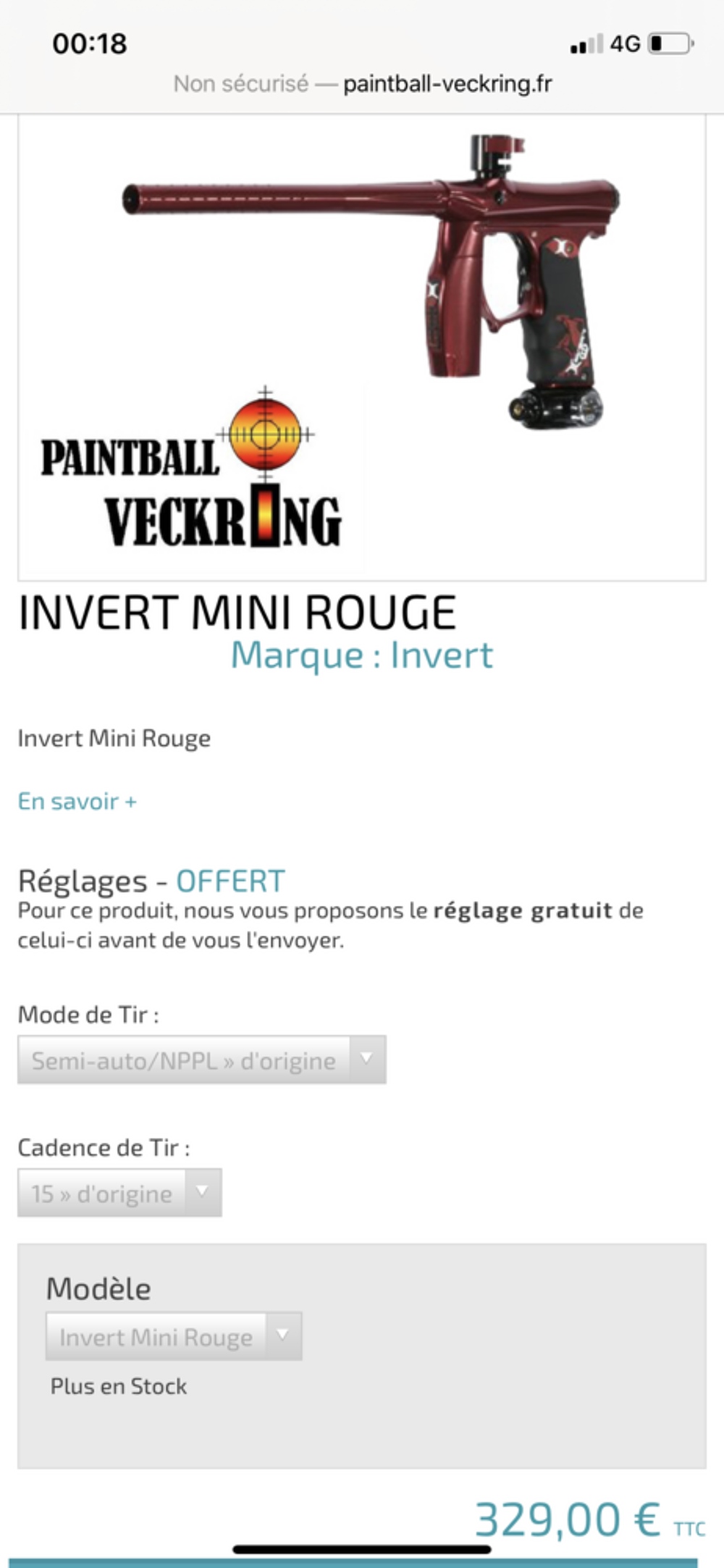 Invert mini rouge
Sports