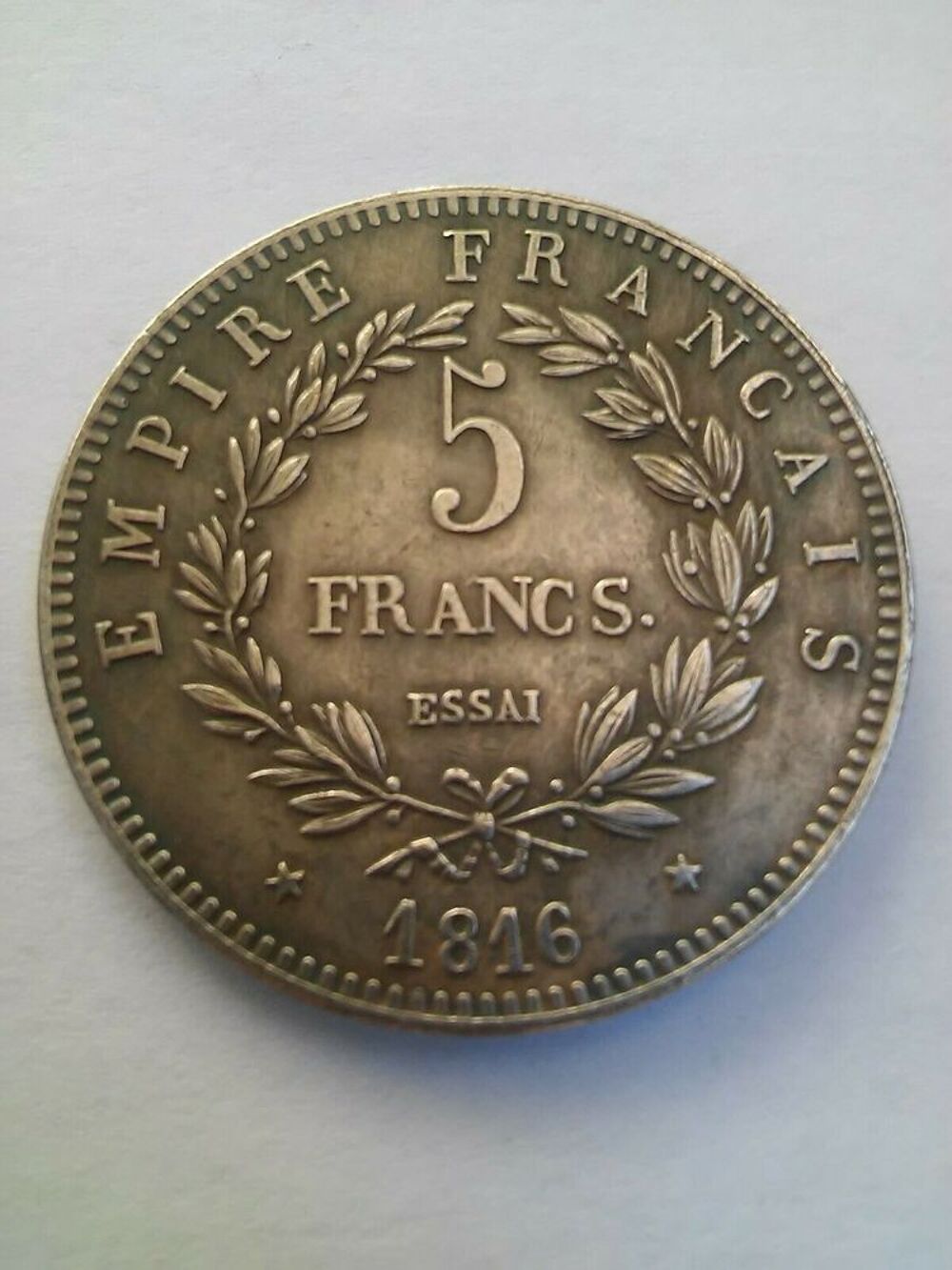 Pi&egrave;ce Monnaie Napoleon II 5 Francs 1816 Essai Gravee 