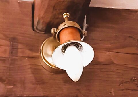 4 appliques Laiton et Bois. 120 Pl�h�del (22)