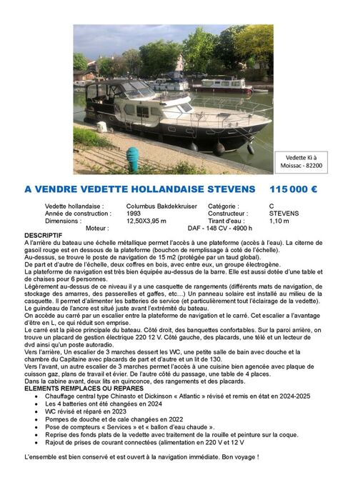 Bateaux à moteur Vedette - Yacht - Offshore 1964 occasion Moissac 82200
