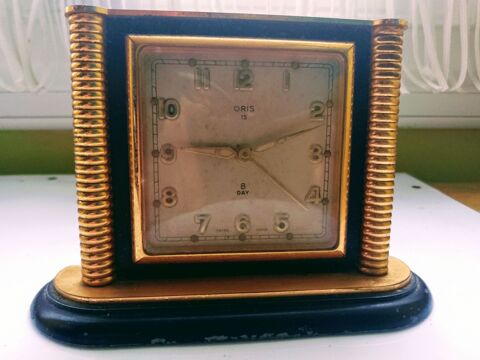 Ancienne horloge oris suisse mcanique 8 jours en laiton  80 Parthenay (79)