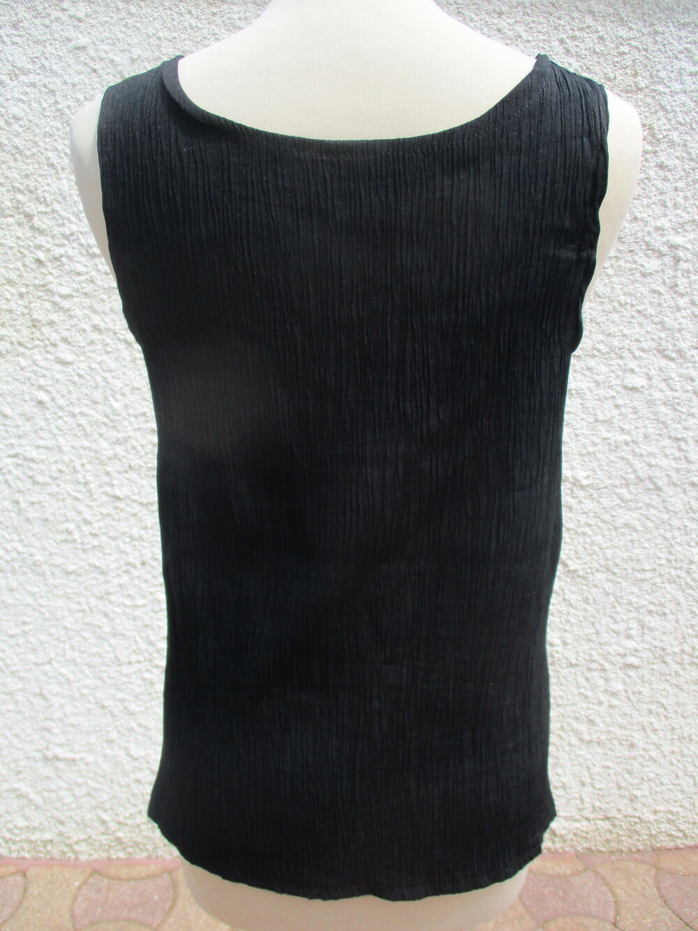 D&eacute;bardeur Uni Noir Aspect Froiss&eacute; en Taille 38/40 Vêtements