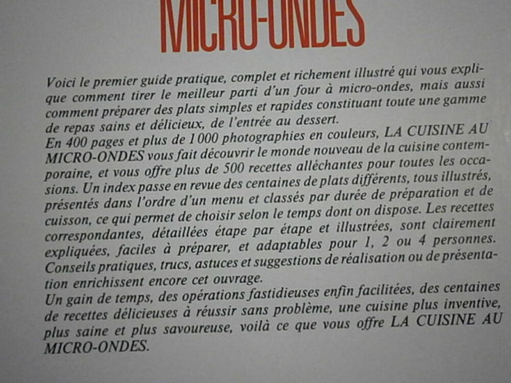 
Livre de 500 recettes micro-ondes Livres et BD