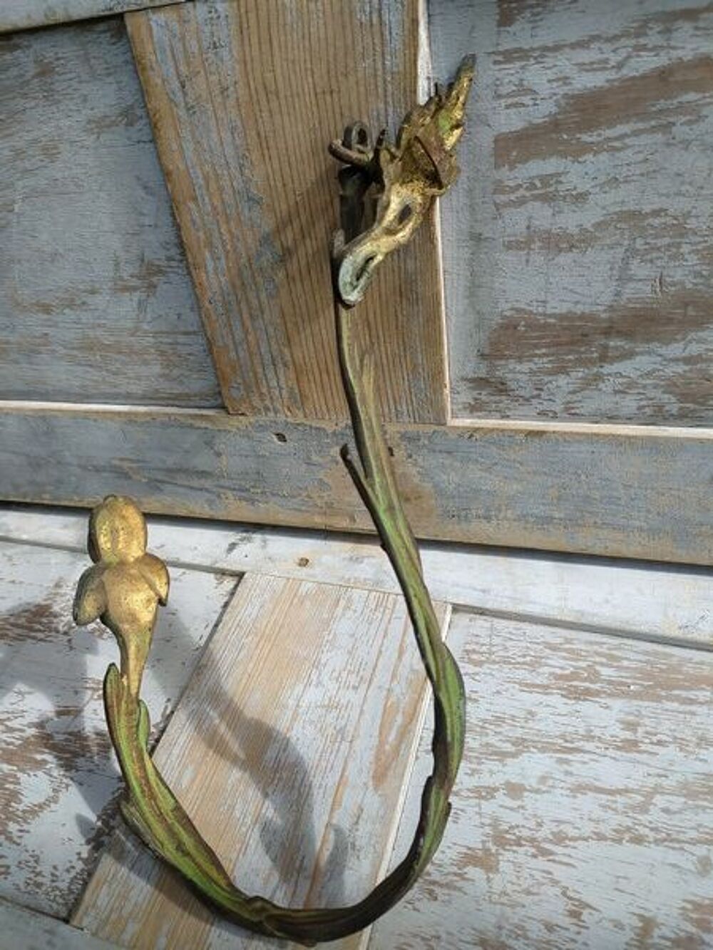 Embrasse de Rideau IRIS Bronze Art Nouveau Porte Serviette Décoration