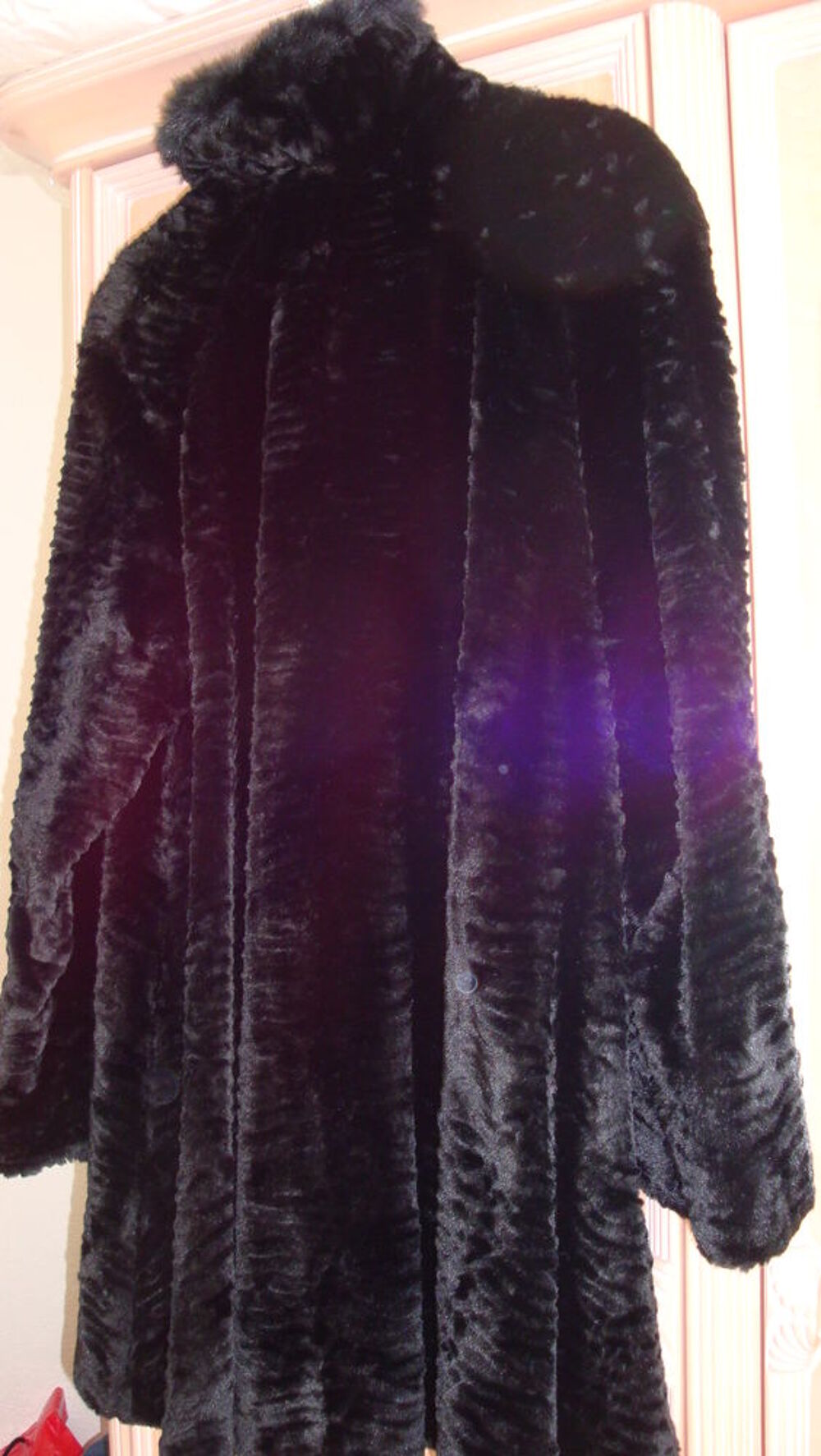 manteau noir fausse fourrure Vêtements