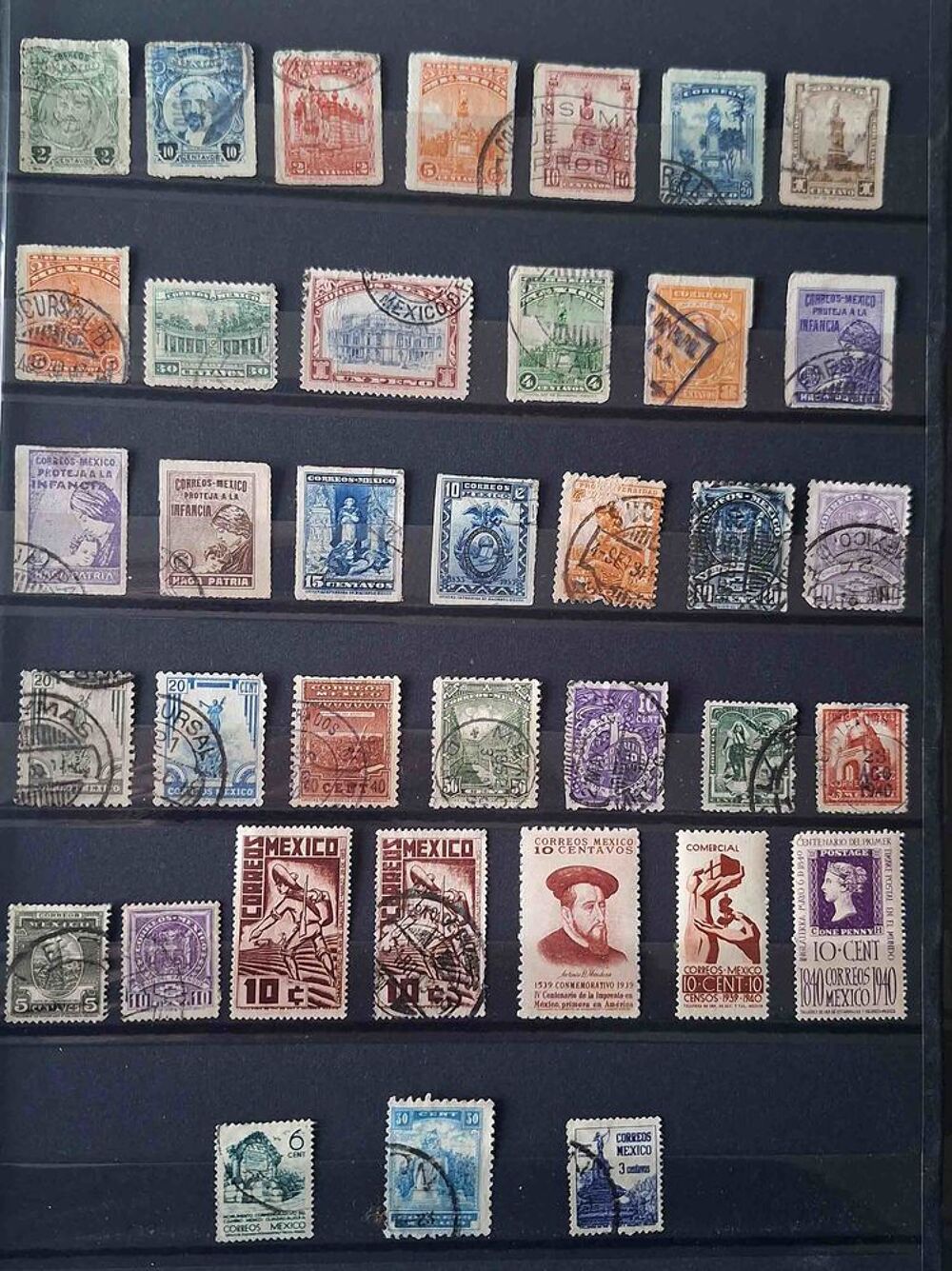 S&eacute;rie de timbres de collection du Mexique 