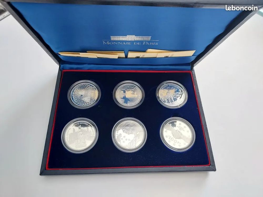 superbe coffret 6 pieces argent monnaie de paris 
