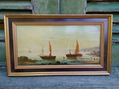  Tableau Marine Huile sur Panneau Paysage Marin Anim�e 230 Loches (37)