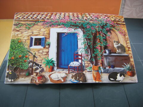 Tableau M�tal Magn�tique Couleur avec 7 Chats. 15 Le Vernois (39)