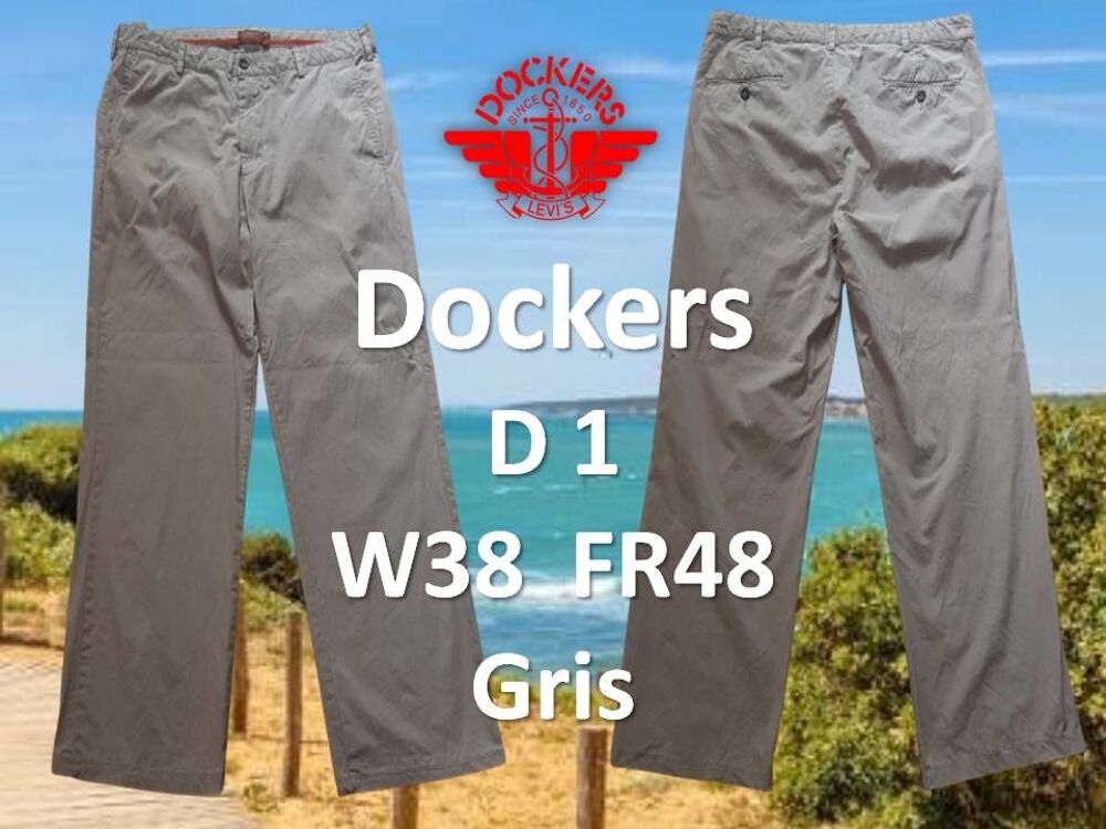 Pantalon Dockers Chinos homme D1 Gris taille W38 - FR48 Vêtements