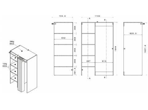 Meuble machine �  laver et s�che linge 140 Saint-Uniac (35)
