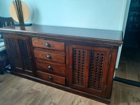 Buffet bas  la maison coloniale  en sheesham massif 200 Maussane-les-Alpilles (13)