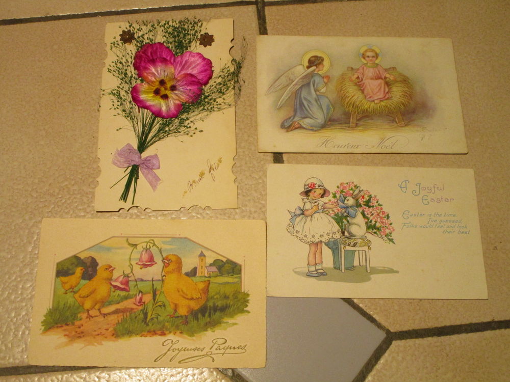 LOT VIEILLES CARTE POSTALE FETES"NOEL-PAQUES-BONNE FETE" 
