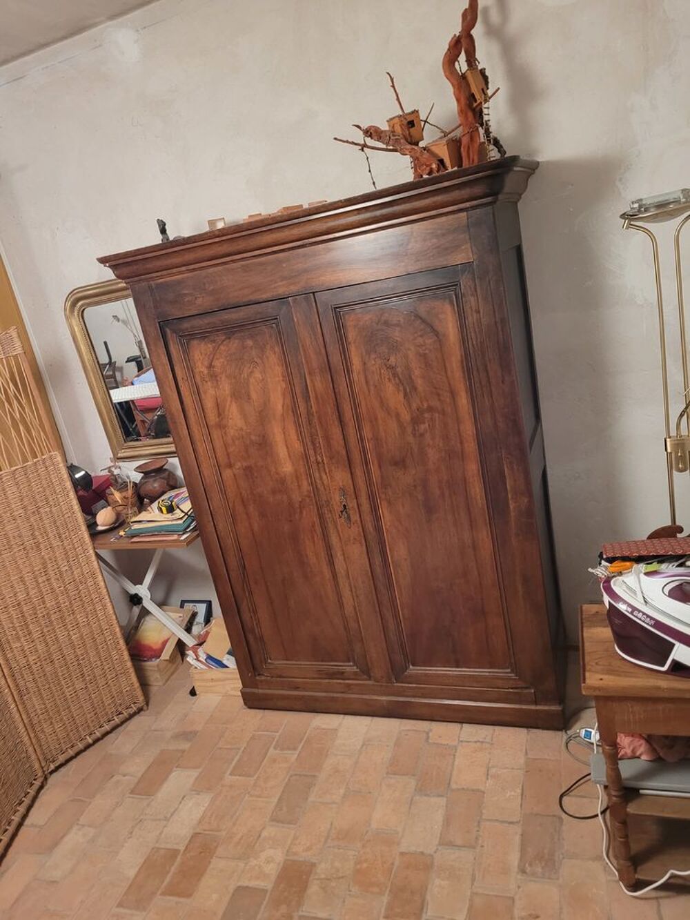 Armoire Louis Philippe noyer massif fin 19 &deg; Meubles