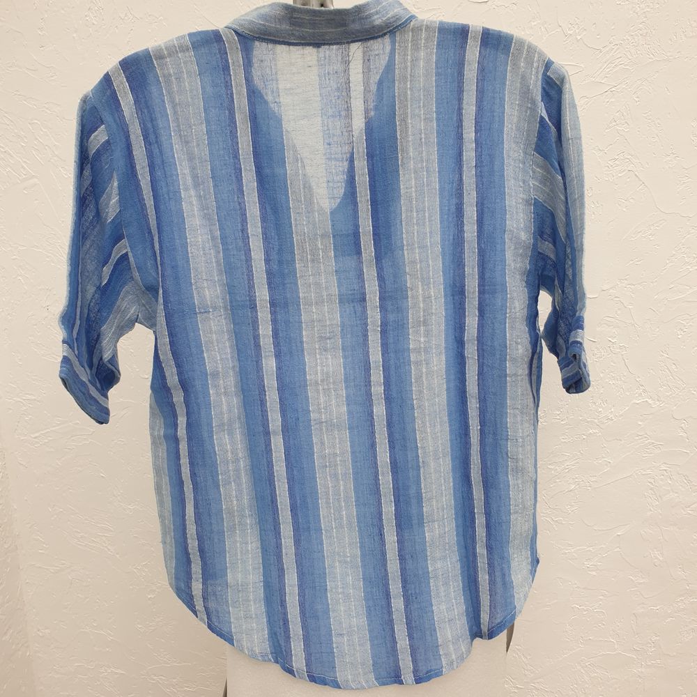Tunique, Blouse India Lignes bleues Crown T M Vintage Vêtements