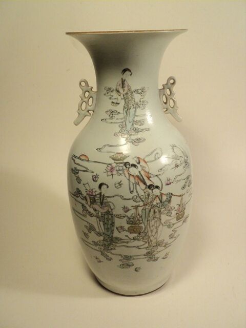 Ancien Vase Chinois Porcelaine Chine Qianjiang Chinese 400 Loches (37)
