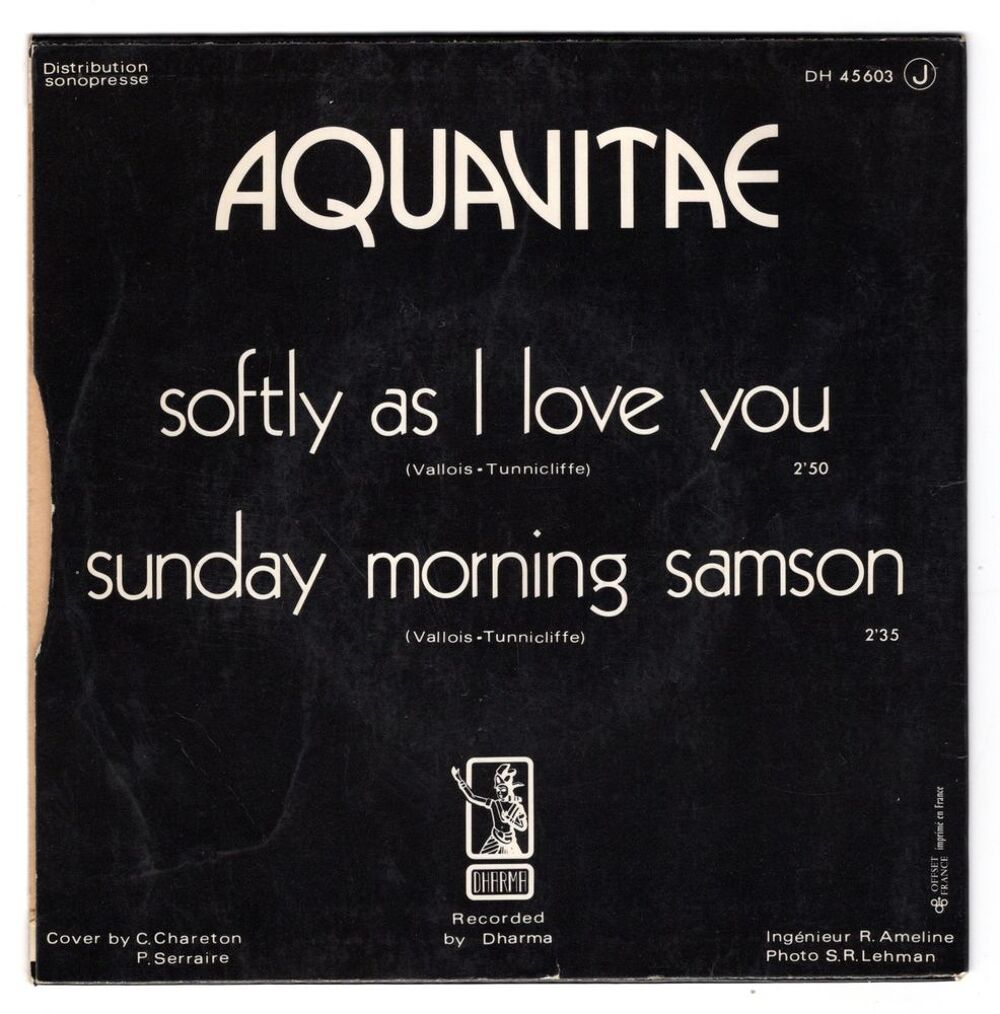 SP Aquavitae : Softly as I love you - Dharma DH 45603 CD et vinyles