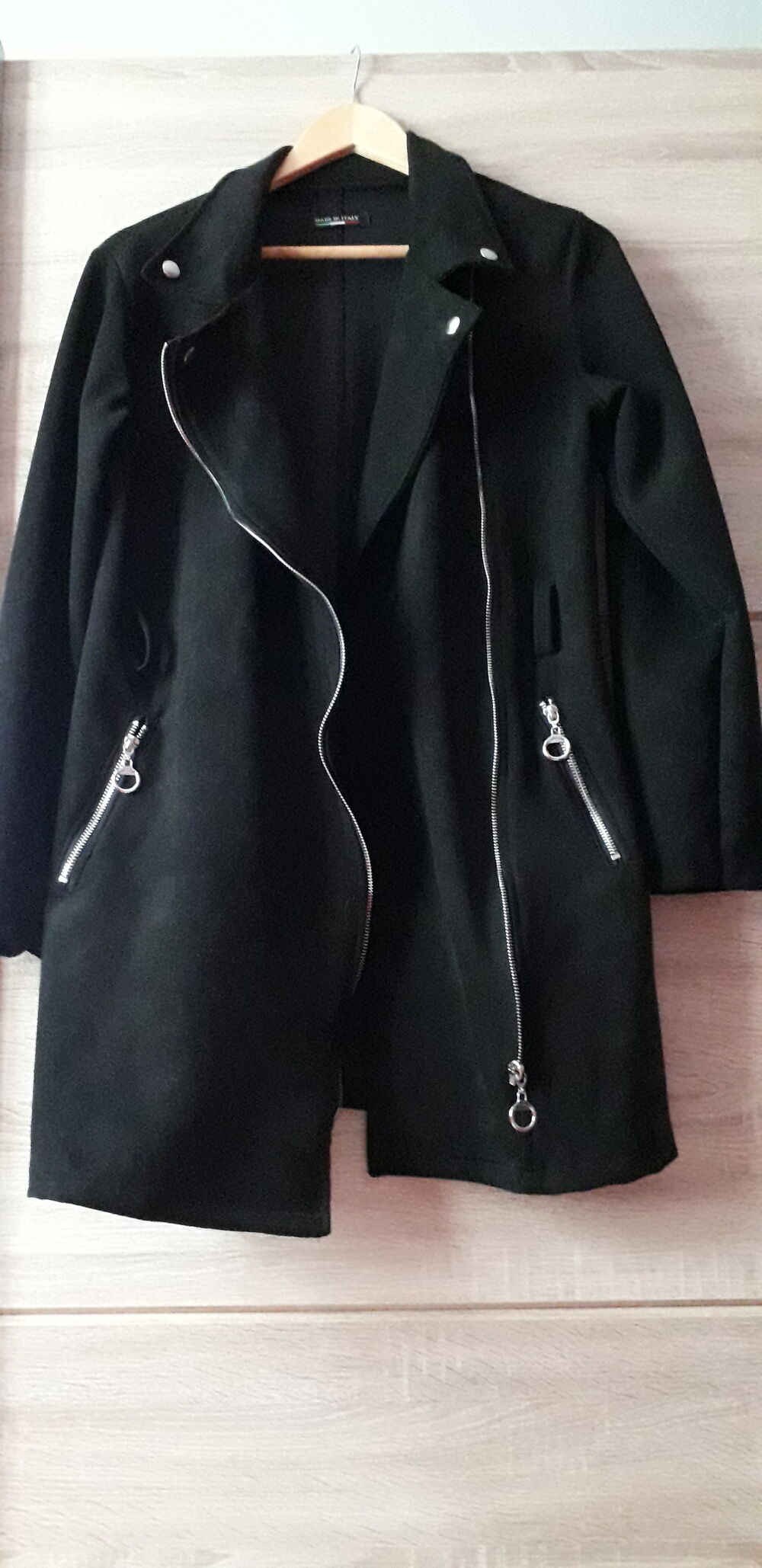 VESTE EN DAIM NOIR NEUVE FEMME Vêtements