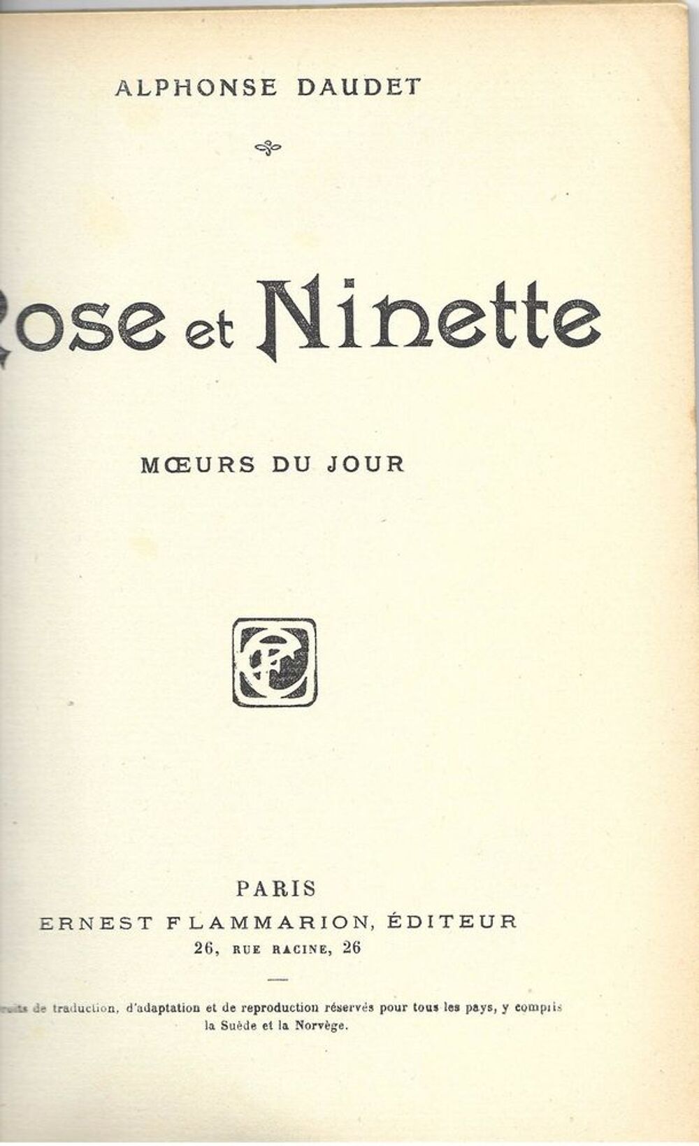 livre , Rose et Ninette de Aphonse Daudet Livres et BD