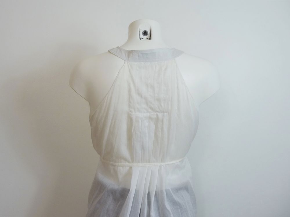 Blouse/ Top/ Tee Shirt Cintr&eacute; Blanc avec Lien &agrave; Nouer- Pinko Vêtements